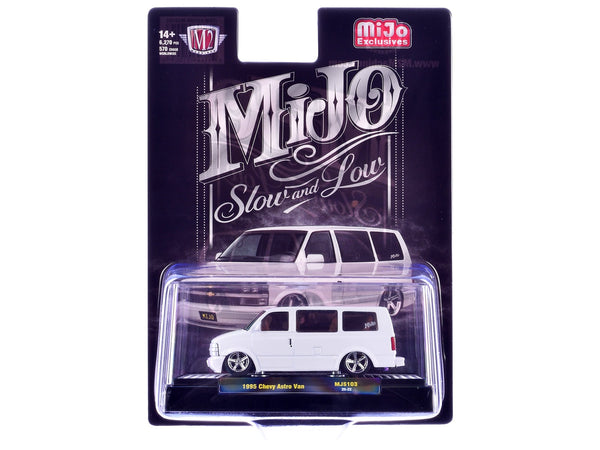 1995 Chevrolet Astro Van "Slow & Low" White Limited Edition to 6720 pieces Worldwide 1/64 Diecast Model Car by M2 Machines image 3