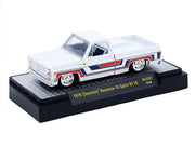 1976 Chevrolet Silverado Bonanza-10 Pickup Truck "Spirit of '76" White with Blue and Red Graphics Limited Edition to 12100 pieces Worldwide 1/64 Diecast Model Car by M2 Machines image 2