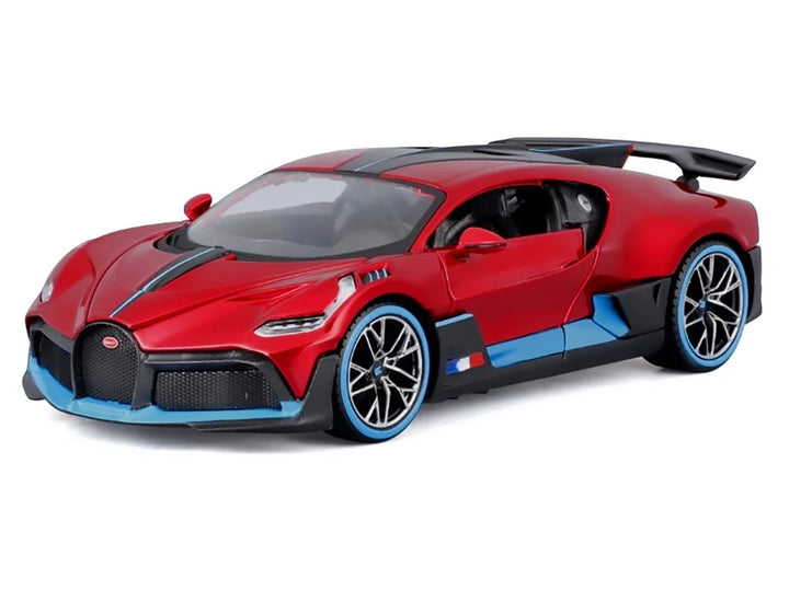 Bugatti Divo Red Metallic with Carbon and Blue Accents "Special Edition" 1/24 Diecast Model Car by Maisto image 2