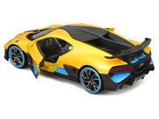 Bugatti Divo Yellow Metallic with Carbon and Blue Accents "Special Edition" 1/24 Diecast Model Car by Maisto image 3