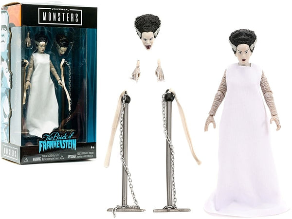 Jada 31960 Bride of Frankenstein 6-inch action figure with chains and alternate pieces, Universal Monsters