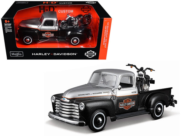 Maisto 1950 Chevrolet 3100 1948 Harley-Davidson Panhead set 1:24 32198SLBK, product image 2