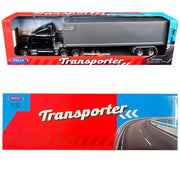 Kenworth T2000 Truck Black with Gray Container "Transporter" Series 1/32 Diecast Model by Welly image 3