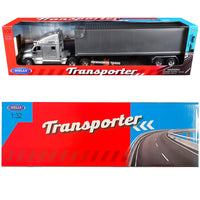Welly Kenworth T2000 silver metallic truck gray container Transporter 1:32 32211W-SIL, view 3