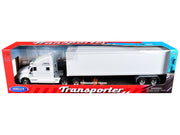 Kenworth T2000 Truck White with White Container "Transporter" Series 1/32 Diecast Model by Welly image 3