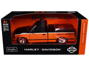 1993 Chevrolet 454 SS Pickup Truck "Harley Davidson" Black and Orange "H-D Custom" Series 1/24 Diecast Model Car by Maisto image 3