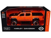 2023 Toyota Tacoma TRD Pro Pickup Truck "Harley Davidson" Orange and Black with Roof Rack "H-D Custom" Series 1/24 Diecast Model Car by Maisto image 3