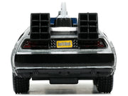 DeLorean DMC (Time Machine) Brushed Metal "Back to the Future Part III" (1990) Movie "Hollywood Rides" Series 1/32 Diecast Model Car by Jada image 3