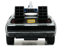 DeLorean DMC (Time Machine) Brushed Metal "Back to the Future Part III" (1990) Movie "Hollywood Rides" Series 1/32 Diecast Model Car by Jada image 3