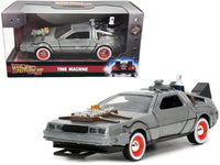 DeLorean DMC (Time Machine) Brushed Metal "Back to the Future Part III" (1990) Movie "Hollywood Rides" Series 1/32 Diecast Model Car by Jada image 5