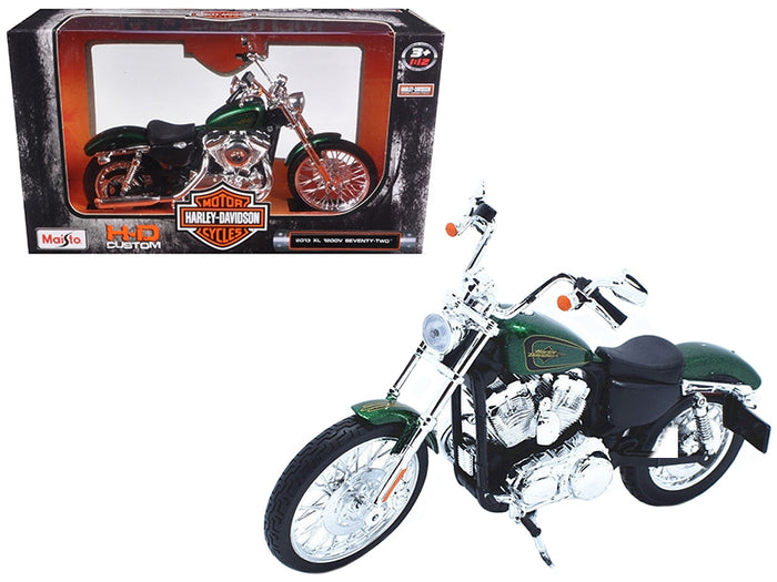 2013 Harley-Davidson XL 1200V Seventy Two motorcycle, green, Maisto 1:12