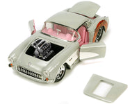 1957 Chevrolet Corvette Beige with Pink Interior with Bugs Bunny Figure "Looney Tunes" "Hollywood Rides" Series 1/24 Diecast Model Car by Jada image 3