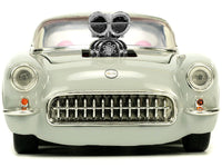 1957 Chevrolet Corvette Beige with Pink Interior with Bugs Bunny Figure "Looney Tunes" "Hollywood Rides" Series 1/24 Diecast Model Car by Jada image 5