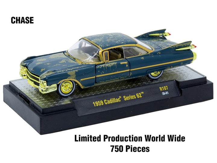 "Auto-Thentics" 6 piece Set Release 107 IN DISPLAY CASES Limited Edition 1/64 Diecast Model Cars by M2 Machines image 2