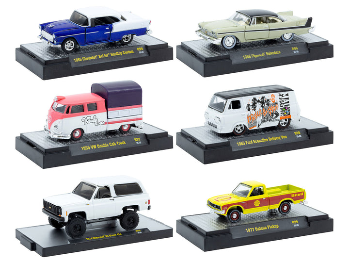 "Auto-Thentics" 6 piece Set Release 99 IN DISPLAY CASES Limited Edition 1/64 Diecast Model Cars by M2 Machines image 2