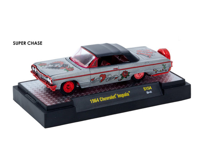 "Auto-Thentics" 6 piece Set Release S154 IN DISPLAY CASES Limited Edition 1/64 Diecast Model Cars by M2 Machines image 2