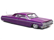 1964 Chevrolet Impala SS Lowrider Candy Purple with Graphics and White Interior "Lowriders" "Maisto Design" Series 1/26 Diecast Model Car by Maisto image 4