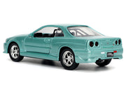 Brian's Nissan Skyline GT-R (BNR34) RHD (Right Hand Drive) Turquoise Metallic "Fast & Furious" Movie 1/32 Diecast Model Car by Jada image 5