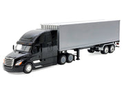 Freightliner Cascadia Truck Black with Silver Container "Transporter" Series 1/32 Diecast Model by Welly image 2
