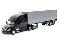 Freightliner Cascadia Truck Black with Silver Container "Transporter" Series 1/32 Diecast Model by Welly image 2