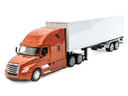 Freightliner Cascadia Truck Bronze Metallic with White Container "Transporter" Series 1/32 Diecast Model by Welly image 2