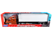 Freightliner Cascadia Truck Bronze Metallic with White Container "Transporter" Series 1/32 Diecast Model by Welly image 3