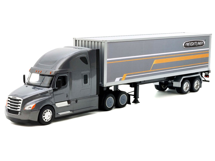 Freightliner Cascadia Truck Gray Metallic with Gray Container with Graphics "Transporter" Series 1/32 Diecast Model by Welly image 2