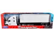 Freightliner Cascadia Truck White with White Container "Transporter" Series 1/32 Diecast Model by Welly image 3