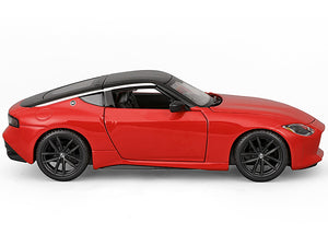 Maisto 1:24 2023 Nissan Z in red with black roof.