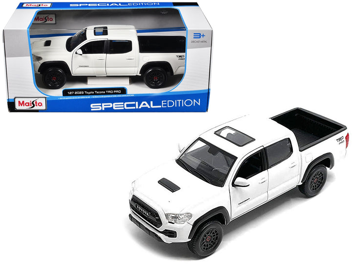 2023 Toyota Tacoma TRD PRO Pickup Truck White with Sunroof "Special Edition" Series 1/27 Diecast Model Car by Maisto image 2