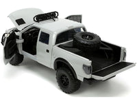 2011 Ford F-150 SVT Raptor Pickup Truck Light Gray with Extra Wheels "Just Trucks" Series 1/24 Diecast Model Car by Jada image 3