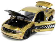 2010 Ford Mustang GT Gold Metallic with Black Graphics and Hood "Tom's Racing" "Bigtime Muscle" Series 1/24 Diecast Model Car by Jada image 2