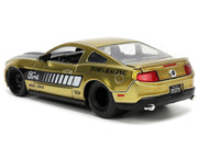 2010 Ford Mustang GT Gold Metallic with Black Graphics and Hood "Tom's Racing" "Bigtime Muscle" Series 1/24 Diecast Model Car by Jada image 3