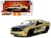 2010 Ford Mustang GT Gold Metallic with Black Graphics and Hood "Tom's Racing" "Bigtime Muscle" Series 1/24 Diecast Model Car by Jada image 4