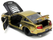 2010 Ford Mustang GT Gold Metallic with Black Graphics and Hood "Tom's Racing" "Bigtime Muscle" Series 1/24 Diecast Model Car by Jada image 5