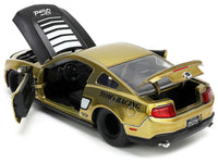 2010 Ford Mustang GT Gold Metallic with Black Graphics and Hood "Tom's Racing" "Bigtime Muscle" Series 1/24 Diecast Model Car by Jada image 5