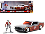 1969 Ford Mustang Silver Metallic and Dark Red and Star Lord Diecast Figure "Marvel Guardians of the Galaxy" "Hollywood Rides" Series 1/32 Diecast Model Car by Jada image 4