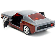 1969 Ford Mustang Silver Metallic and Dark Red and Star Lord Diecast Figure "Marvel Guardians of the Galaxy" "Hollywood Rides" Series 1/32 Diecast Model Car by Jada image 5