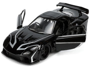 1995 Mazda RX-7 RHD (Right Hand Drive) Black and Black Panther Diecast Figure "The Avengers" "Hollywood Rides" Series 1/32 Diecast Model Car by Jada image 3