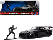1995 Mazda RX-7 RHD (Right Hand Drive) Black and Black Panther Diecast Figure "The Avengers" "Hollywood Rides" Series 1/32 Diecast Model Car by Jada image 5