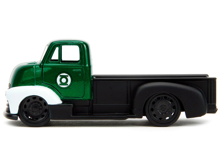 1952 Chevrolet COE Pickup Truck Green Metallic and Black and Green Lantern Diecast Figure "DC Comics" "Hollywood Rides" Series 1/32 Diecast Model Car by Jada image 2
