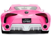 Toyota FT-1 Concept Pink Metallic and Pink Ranger Diecast Figurine "Power Rangers" "Hollywood Rides" Series 1/24 Diecast Model Car by Jada image 2