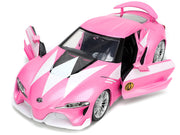 Toyota FT-1 Concept Pink Metallic and Pink Ranger Diecast Figurine "Power Rangers" "Hollywood Rides" Series 1/24 Diecast Model Car by Jada image 4
