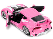 Toyota FT-1 Concept Pink Metallic and Pink Ranger Diecast Figurine "Power Rangers" "Hollywood Rides" Series 1/24 Diecast Model Car by Jada image 5