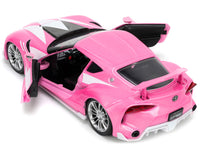 Toyota FT-1 Concept Pink Metallic and Pink Ranger Diecast Figurine "Power Rangers" "Hollywood Rides" Series 1/24 Diecast Model Car by Jada image 5