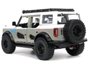 2021 Ford Bronco Gray and White with Matt Black Hood with Roof Rack "M2 Motoring" "Just Trucks" Series 1/24 Diecast Model Car by Jada image 3