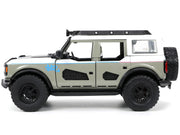 2021 Ford Bronco Gray and White with Matt Black Hood with Roof Rack "M2 Motoring" "Just Trucks" Series 1/24 Diecast Model Car by Jada image 4