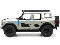 2021 Ford Bronco Gray and White with Matt Black Hood with Roof Rack "M2 Motoring" "Just Trucks" Series 1/24 Diecast Model Car by Jada image 4
