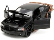 2006 Dodge Charger Matt Black with Outer Cage "Fast & Furious" Movie 1/24 Diecast Model Car by Jada image 2