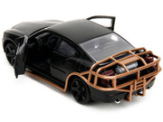 2006 Dodge Charger Matt Black with Outer Cage "Fast & Furious" Series 1/32 Diecast Model Car by Jada image 4